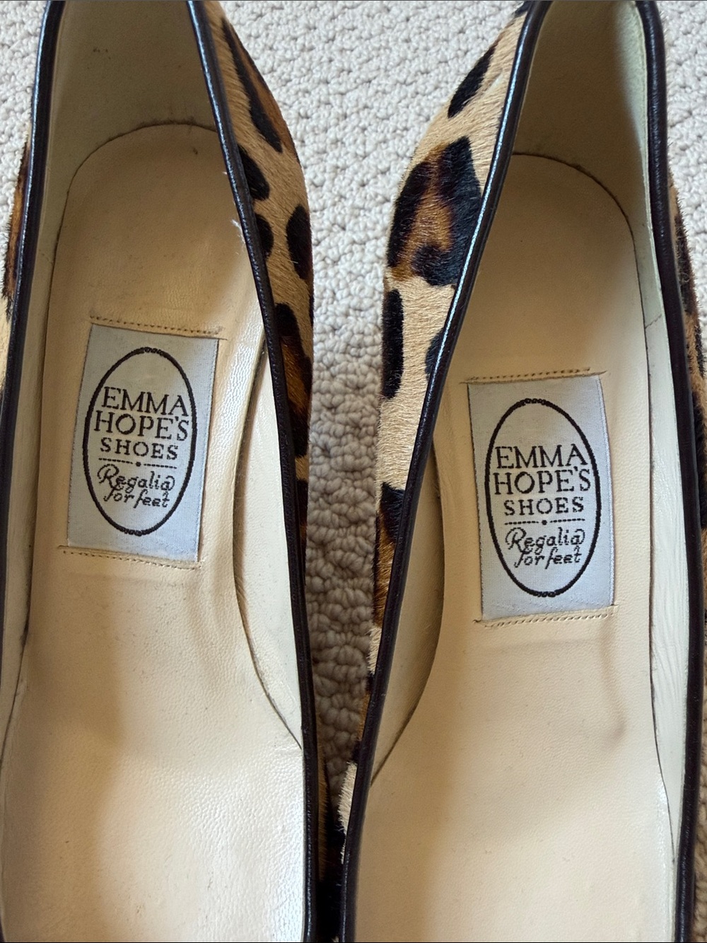 Emma Hope Leopard Print Pointed Toe Pumps - Tan/Black - Picture 2 of 10
